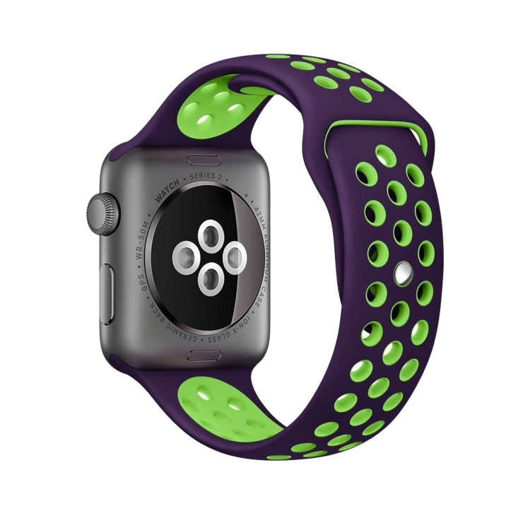 For Apple Watch Ultra 49mm&Watch Ultra 2 49mm / Series 10 46mm / 9&8&7 45mm / SE 3&SE 2&6&SE&5&4 44mm / 3&2&1 42mm Fashionable Classical Silicone Sport Watch Band(Grey Yellow)