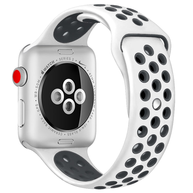 For Apple Watch Ultra 49mm&Watch Ultra 2 49mm / Series 10 46mm / 9&8&7 45mm / SE 3&SE 2&6&SE&5&4 44mm / 3&2&1 42mm Fashionable Classical Silicone Sport Watch Band(Grey Yellow)