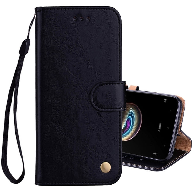 For Xiaomi Redmi 5A Business Style Oil Wax Texture Horizontal Flip Leather Case with Holder & Card Slots & Wallet & Lanyard