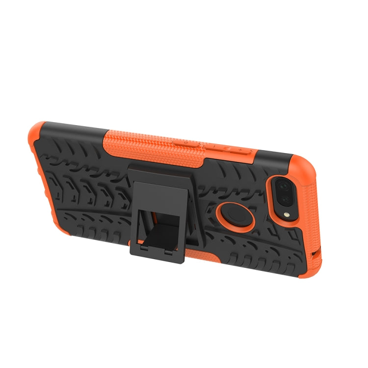 Shockproof PC + TPU Tire Pattern Case for Xiaomi Mi 8 Lite, with Holder