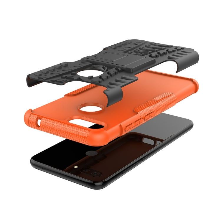 Shockproof PC + TPU Tire Pattern Case for Xiaomi Mi 8 Lite, with Holder