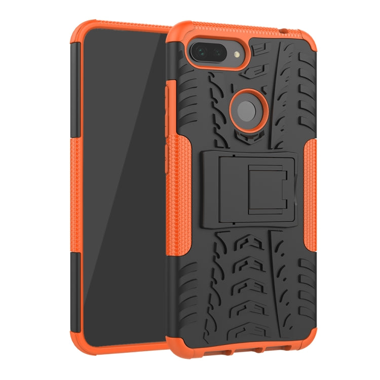 Shockproof PC + TPU Tire Pattern Case for Xiaomi Mi 8 Lite, with Holder