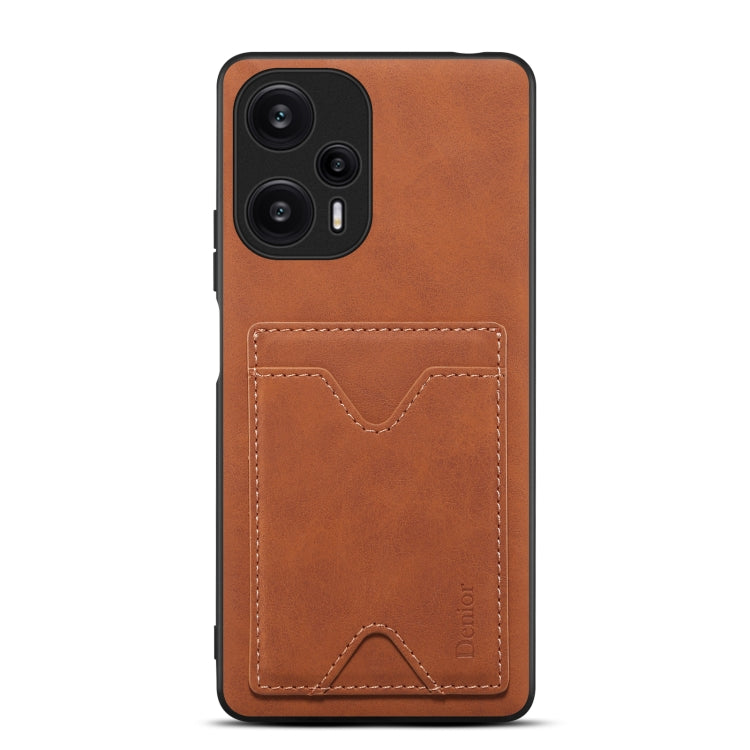 Denior PU Back Cover Card Slot Holder Phone Case For Xiaomi Redmi Note 12 Turbo / Poco F5
