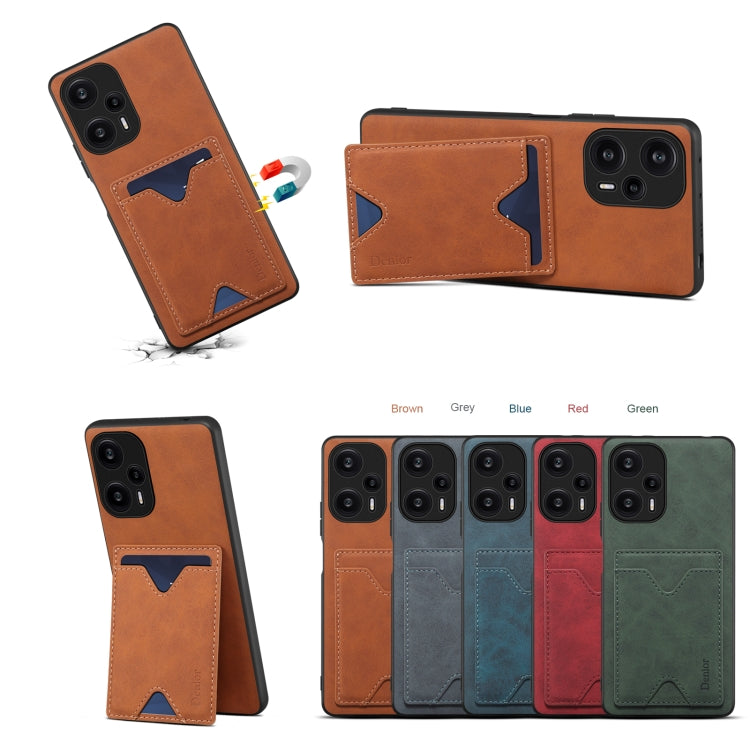 Denior PU Back Cover Card Slot Holder Phone Case For Xiaomi Redmi Note 12 Turbo / Poco F5