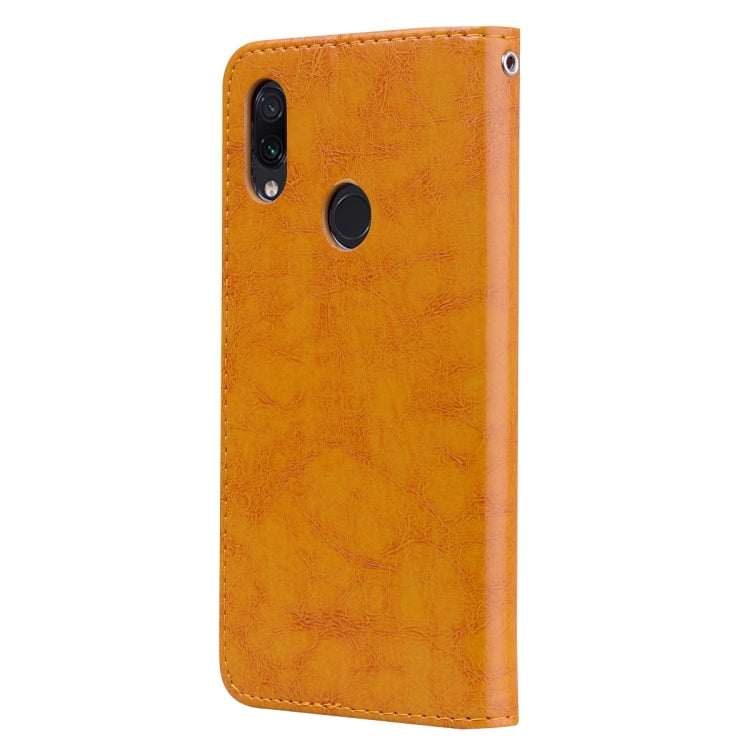 Business Style Oil Wax Texture Horizontal Flip Leather Case for Xiaomi Redmi Note7, with Holder & Card Slots & Wallet