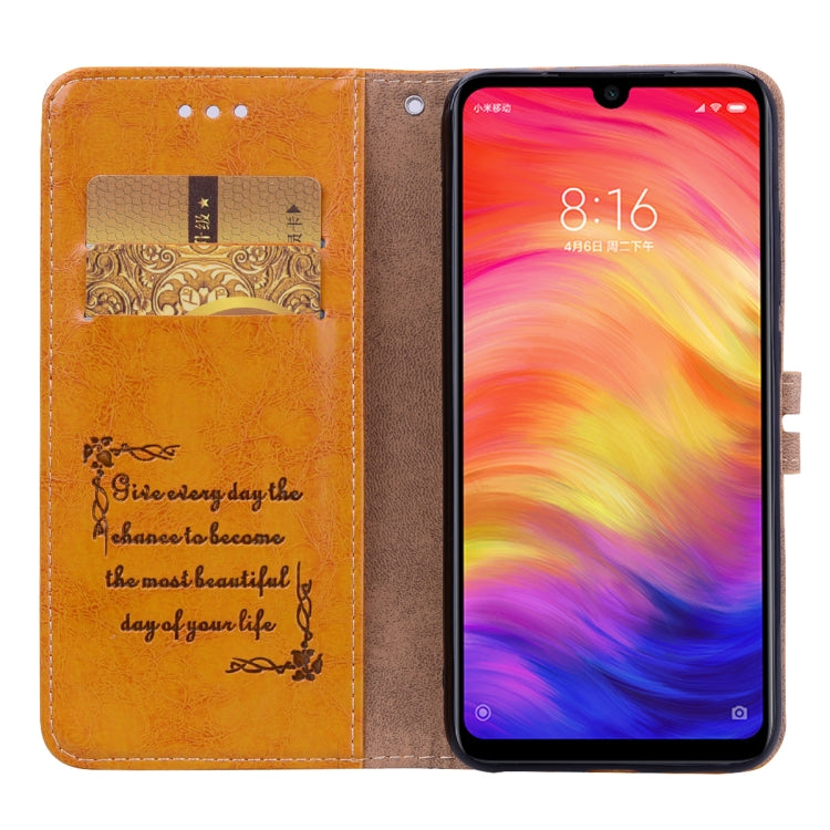 Business Style Oil Wax Texture Horizontal Flip Leather Case for Xiaomi Redmi Note7, with Holder & Card Slots & Wallet