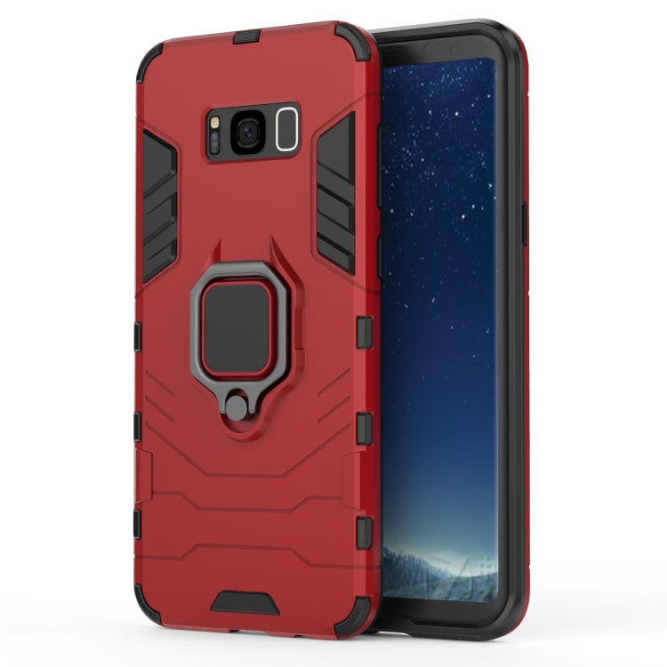 PC + TPU Shockproof Protective Case for Galaxy S8+, with Magnetic Ring Holder