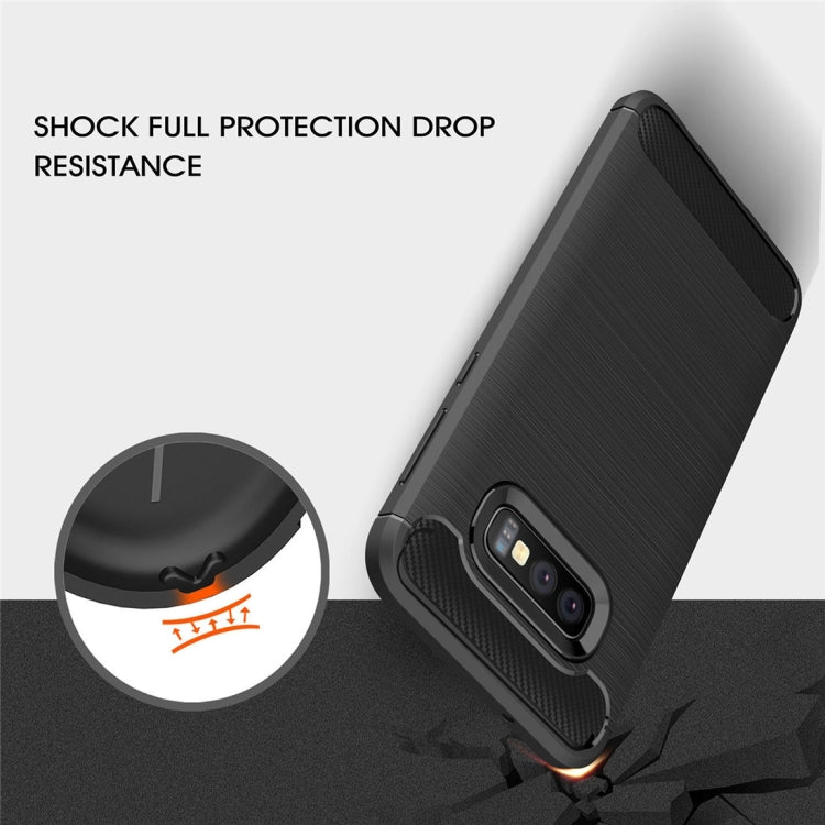 Brushed Texture Carbon Fiber TPU Case for Galaxy S10e