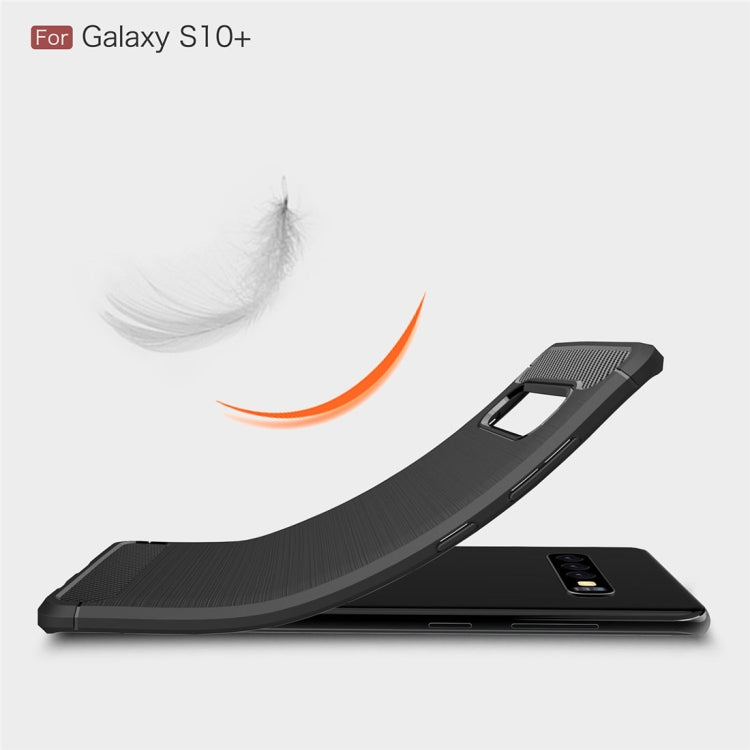 Brushed Texture Carbon Fiber TPU Case for Galaxy S10+