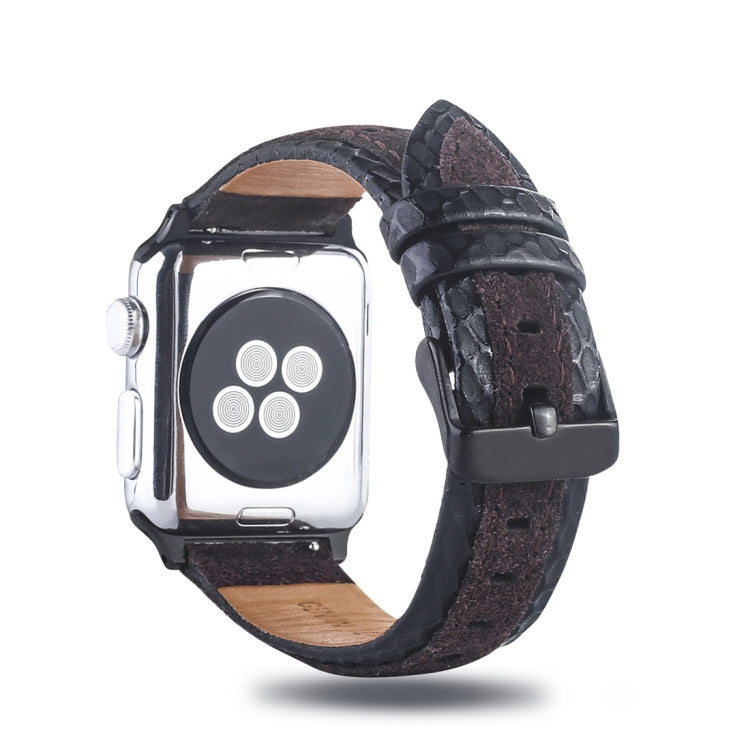 Round Hole Top-grain Leather Wrist Watch Band for Apple Watch Series 7 41mm / 6 & SE & 5 & 4 40mm / 3 & 2 & 1 38mm, For Apple Watch Series 7 41mm / 6 & SE & 5 & 4 40mm / 3 & 2 & 1 38mm