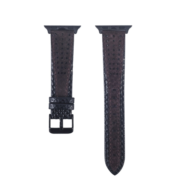 Round Hole Top-grain Leather Wrist Watch Band for Apple Watch Series 7 41mm / 6 & SE & 5 & 4 40mm / 3 & 2 & 1 38mm, For Apple Watch Series 7 41mm / 6 & SE & 5 & 4 40mm / 3 & 2 & 1 38mm