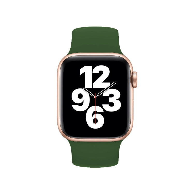 For Apple Watch Ultra 49mm&Watch Ultra 2 49mm / Series 10 46mm / 9&8&7 45mm / SE 3&SE 2&6&SE&5&4 44mm / 3&2&1 42mm Solid Color Elastic Silicone Watch Band, Size:S 130mm