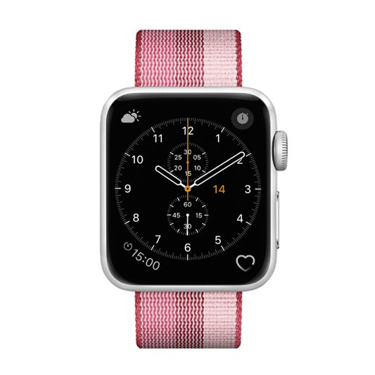 For Apple Watch 42mm Stripe Woven Nylon Watch Band
