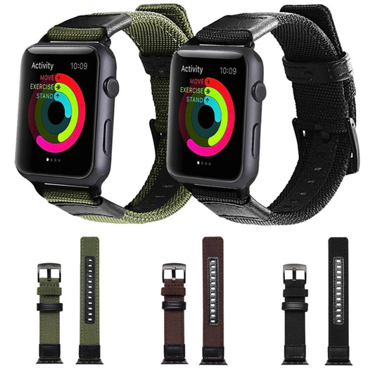 Jeep Style Nylon Wrist Watch Band with Stainless Steel Buckle for Apple Watch Series 3 & 2 & 1 42mm