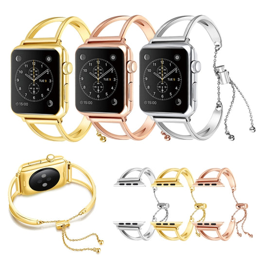 Letter V Shape Bracelet Metal Wrist Watch Band with Stainless Steel Buckle for Apple Watch Series 10 42mm / 9&8&7 41mm / SE 3&SE 2&6&SE&5&4 40mm / 3&2&1 38mm