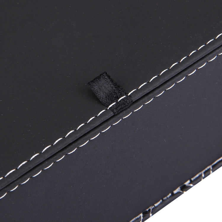 Luxury PU Leather Cover Case Tissue Box Car Pumping Tray, White line