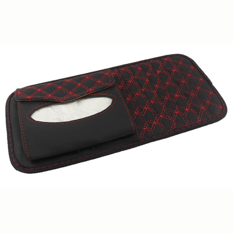 Car Visor Cd Holder, Red grid lines