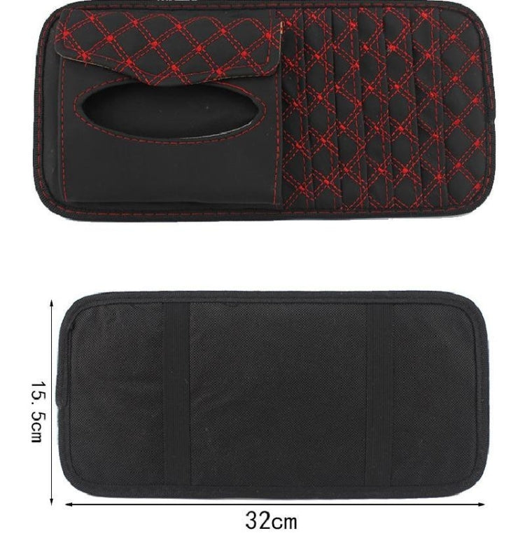 Car Visor Cd Holder, Red grid lines