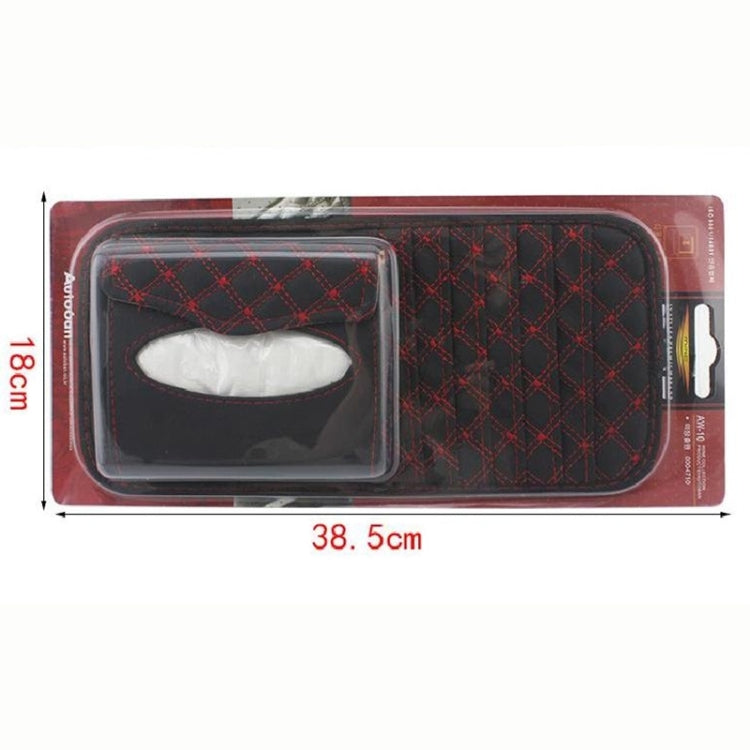 Car Visor Cd Holder, Red grid lines