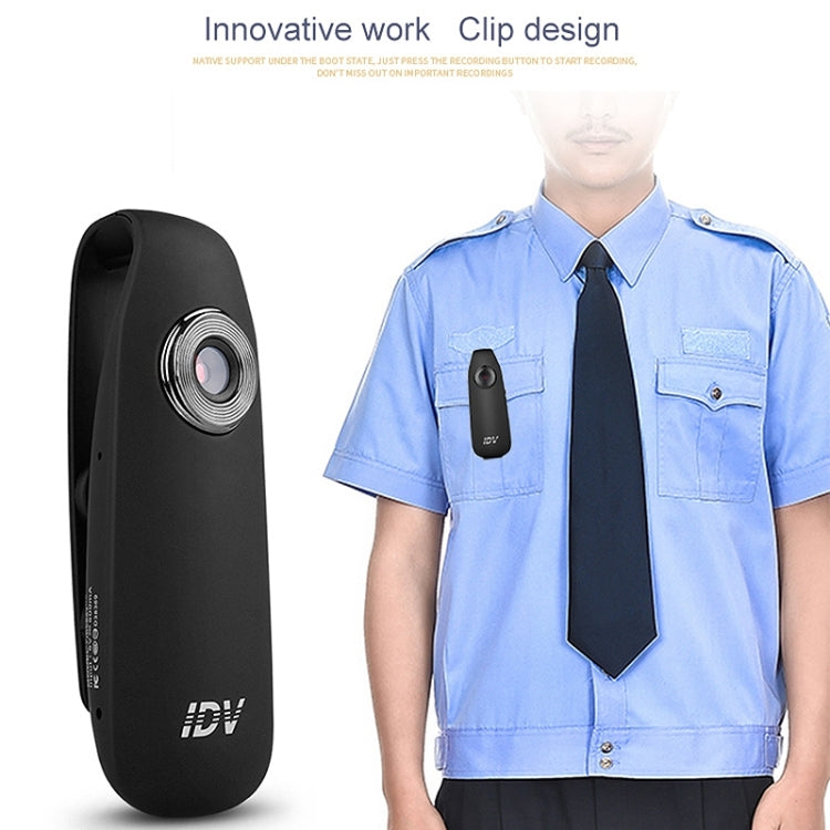 IDV 007 HD 1080P Clip Design Law Enforcement Recorder Portable Mini Monitoring Recorder, Support Motion Detection & TF Card (Max 128GB)