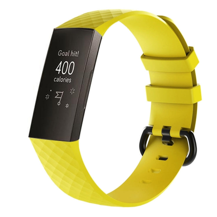 Diamond Pattern Silicone Watch Band for Fitbit Charge 3, Size: 210x18mm