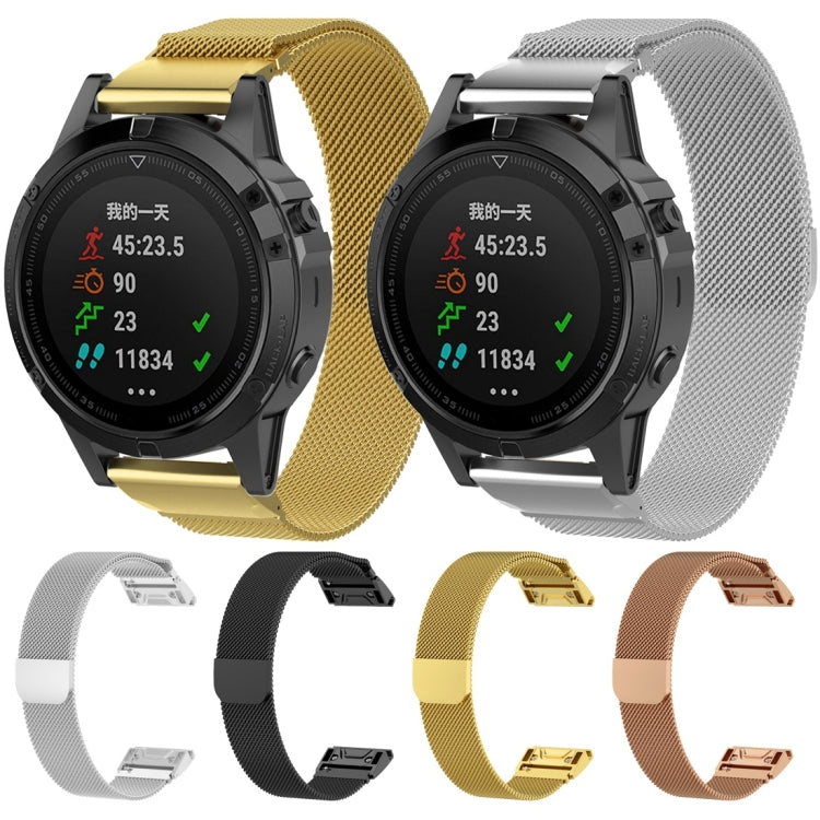 For Garmin Fenix 7S Milanese Watch Band