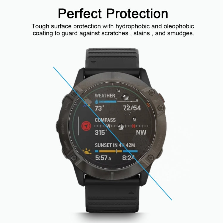 For Garmin Fenix 6X Pro 0.26mm 2.5D 9H Tempered Glass Film Screen Protector