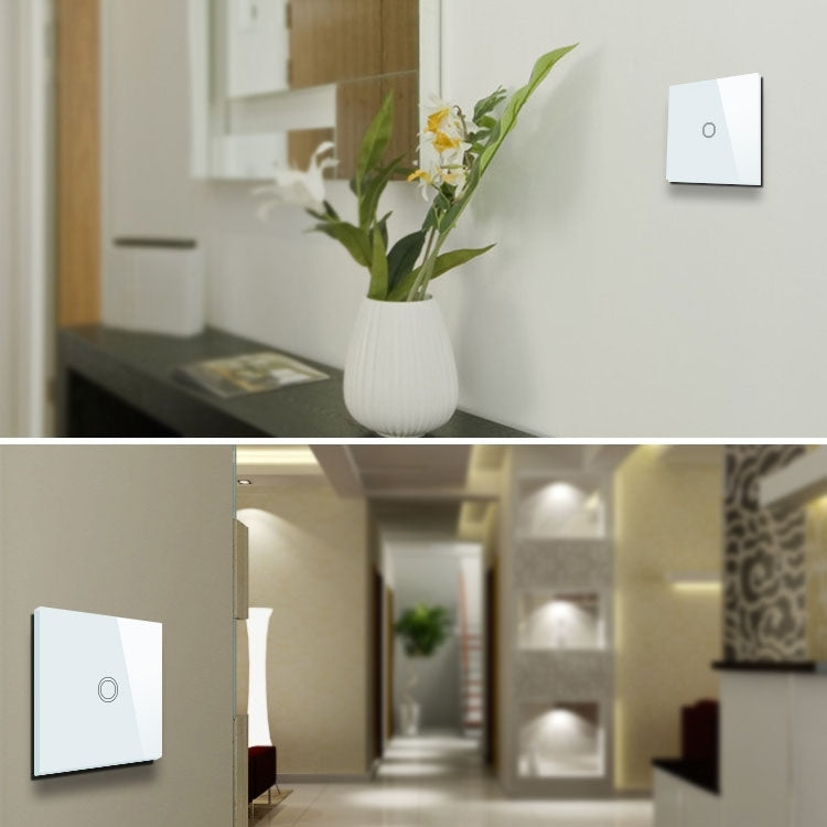 86mm 1 Gang Tempered Glass Panel Wall Switch Smart Home Light Touch Switch with RF433 Remote Controller, AC 110V-240V, 86mm 1 Gang/Gold, 86mm 1 Gang/White, 86mm 1 Gang/Black
