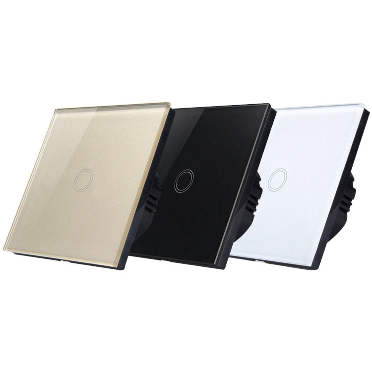 86mm 1 Gang Tempered Glass Panel Wall Switch Smart Home Light Touch Switch with RF433 Remote Controller, AC 110V-240V, 86mm 1 Gang/Gold, 86mm 1 Gang/White, 86mm 1 Gang/Black
