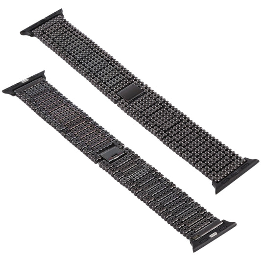 For Apple Watch Series 7 41mm / 6 & SE & 5 & 4 40mm / 3 & 2 & 1 38mm Nine Beads Stainless Steel Wrist Strap Watch Band