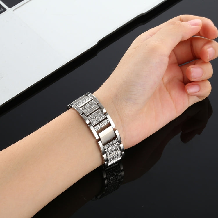 For Fitbit Versa Diamond-studded Stainless Steel  Watch Band