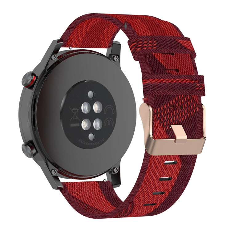 22mm Stripe Weave Nylon Wrist Strap Watch Band for Huawei GT / GT2 46mm, Honor Magic Watch 2 46mm / Magic