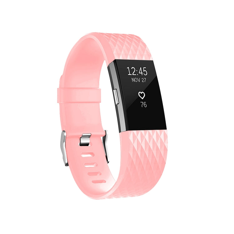 Diamond Pattern Adjustable Sport Watch Band for FITBIT Charge 2, Size: L, 12.5x8.5cm