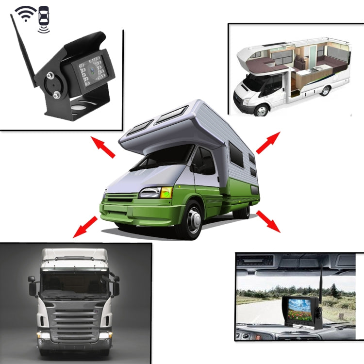 K0232 7 inch 140 Degrees Wide Angle HD Car Rear View Backup Dual Cameras Rearview Monitor Split Screen, K0232