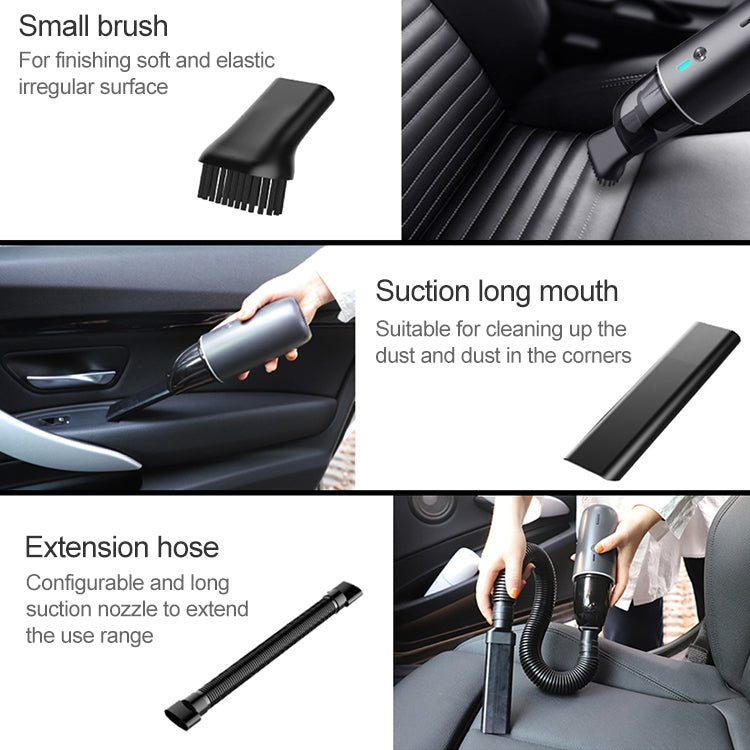 Car / Household Wireless Portable 90W Handheld Powerful Vacuum Cleaner, Navy Blue
