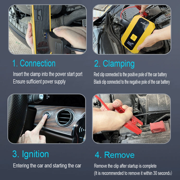FOXSUR FJS-900 12V Car Multifunctional Emergency Start Power Supply Portable Air Pump, FJS-900