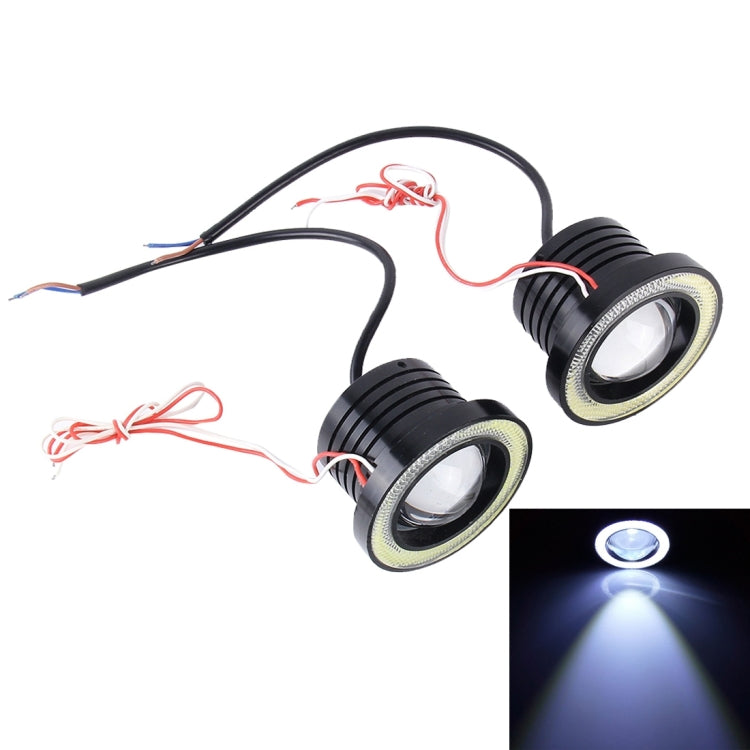 3.0 inch DC 12V 10W 900LM 6500K Car Angel Eyes Fog Lamp Foglight(White Light + White Light), 3.0 inch