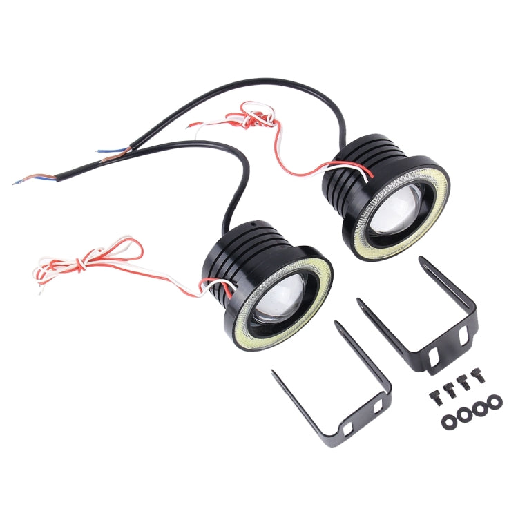 3.0 inch DC 12V 10W 900LM 6500K Car Angel Eyes Fog Lamp Foglight(White Light + White Light), 3.0 inch