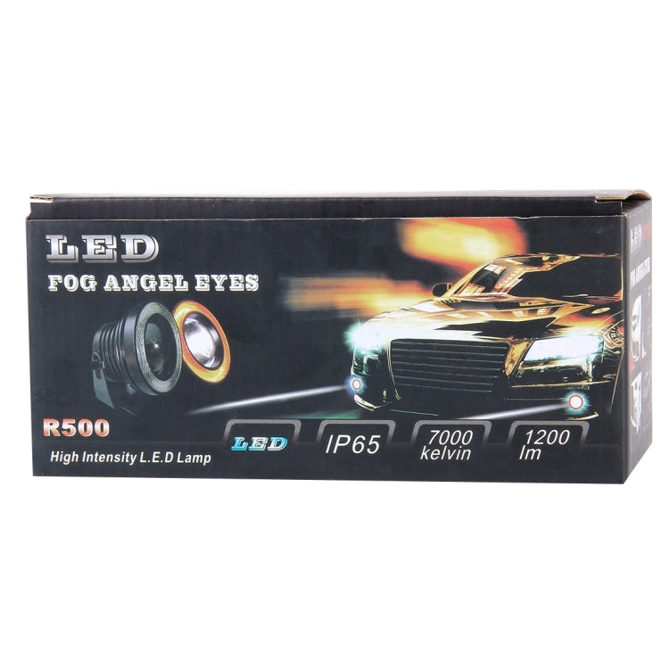 3.0 inch DC 12V 10W 900LM 6500K Car Angel Eyes Fog Lamp Foglight(White Light + White Light), 3.0 inch