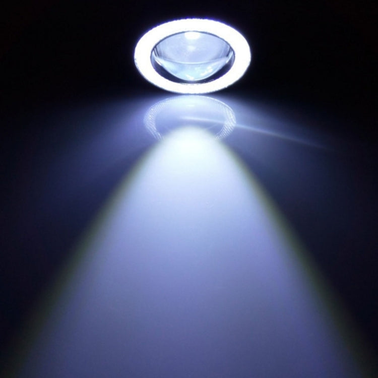 3.0 inch DC 12V 10W 900LM 6500K Car Angel Eyes Fog Lamp Foglight(White Light + White Light), 3.0 inch