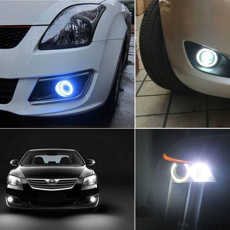 3.0 inch DC 12V 10W 900LM 6500K Car Angel Eyes Fog Lamp Foglight(White Light + White Light), 3.0 inch