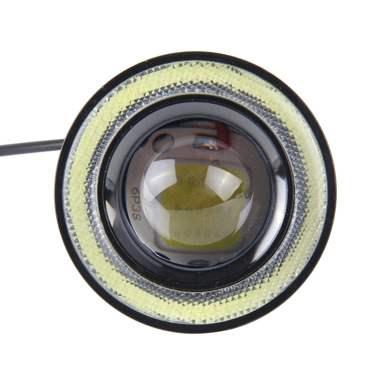 3.5 inch DC 12V 10W 900LM 7000K Car Angel Eyes Fog Lamp Foglight(White Light + White Light), 3.5 inch