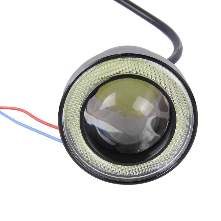 2 PCS 2.5 inch DC12-24V 10W 900LM 6500K Car Angel Eyes Fog Lamp Foglight, Cable Length: 20cm(White Light + White Light), 2.5 inch 10W 900LM/6500K  White+White