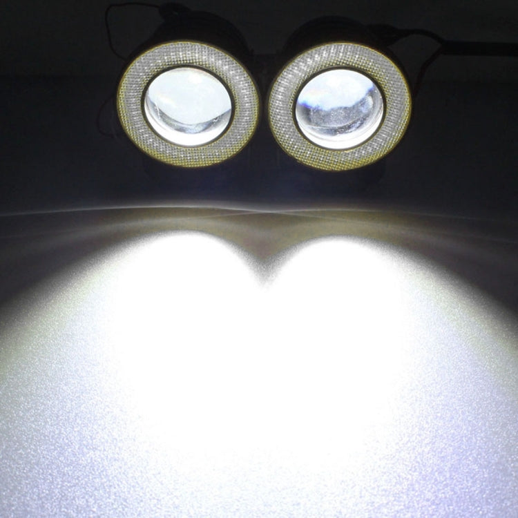 2 PCS 2.5 inch DC12-24V 10W 900LM 6500K Car Angel Eyes Fog Lamp Foglight, Cable Length: 20cm(White Light + White Light), 2.5 inch 10W 900LM/6500K  White+White