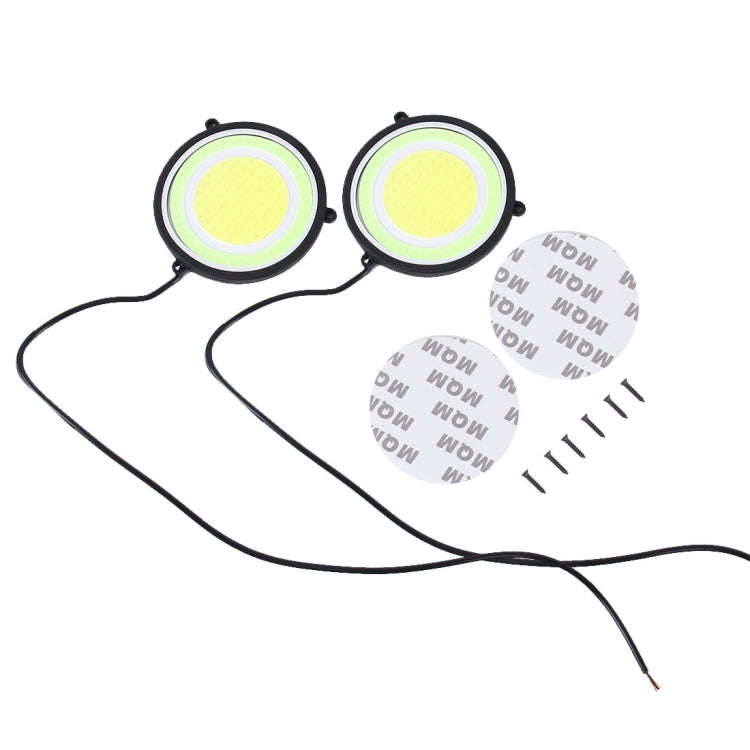 2 PCS DC 12V 10W 6000K Circular Car DRL Daytime Running Lights Lamp, White + Ice Blue, White + Yellow