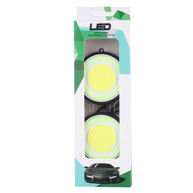 2 PCS DC 12V 10W 6000K Circular Car DRL Daytime Running Lights Lamp, White + Ice Blue, White + Yellow