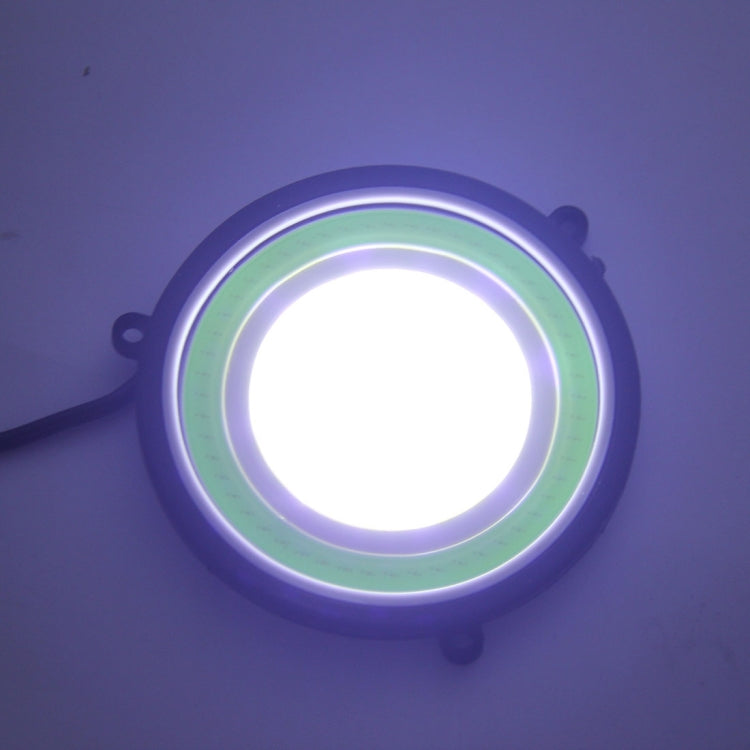 2 PCS DC 12V 10W 6000K Circular Car DRL Daytime Running Lights Lamp, White + Ice Blue, White + Yellow