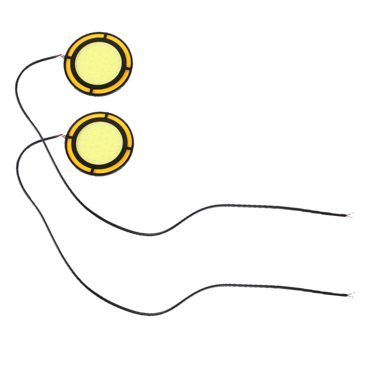 2 PCS DC 12V 10W 6000K Dual Circular Car DRL Daytime Running Lights Lamp(White Light + Yellow Light), White + Yellow