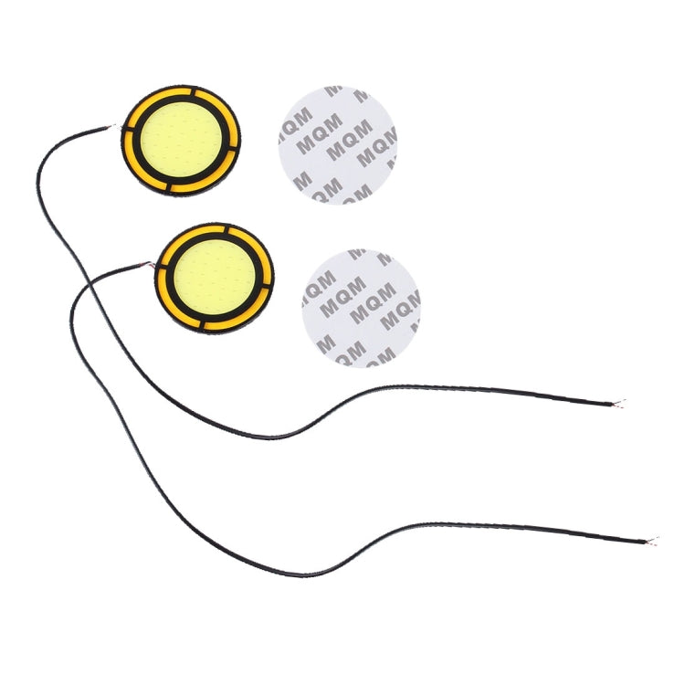 2 PCS DC 12V 10W 6000K Dual Circular Car DRL Daytime Running Lights Lamp(White Light + Yellow Light), White + Yellow