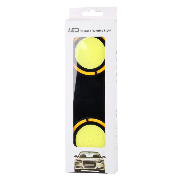 2 PCS DC 12V 10W 6000K Dual Circular Car DRL Daytime Running Lights Lamp(White Light + Yellow Light), White + Yellow